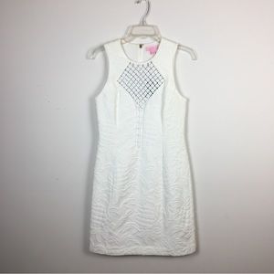 NWT Lilly Pulitzer White Keali Shift Dress Sz 2 Pineapple Jacquard Graduation